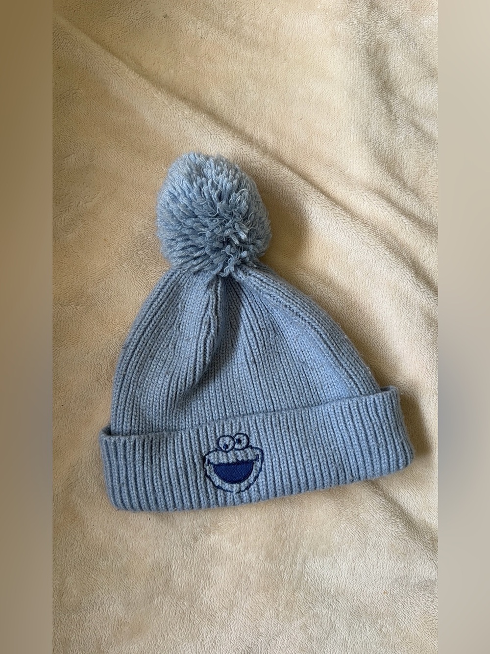 GAP Sesame Street Cookie Monster Blue Winter Hat Beanie Toddler Knitted Cap